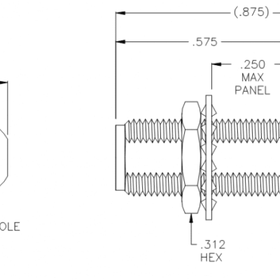 3209A-1 SMA Straight Female to Female Bulkhead Adapter Made in the USA (Gold)